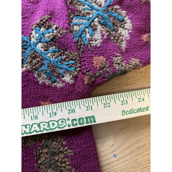 Northern Isles Portraits Hand Knit Button Cardigan Sweater Cottage Women Size L - Picture 7 of 13